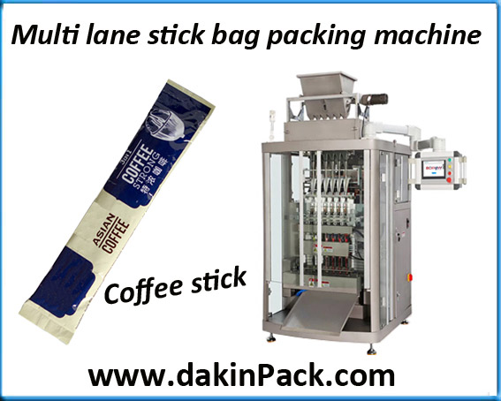 Multi lane stick packing machine for coffee powder